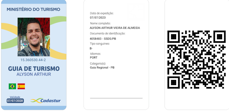 cópia do crachá oficial do Guia de Turismo Alyson 
