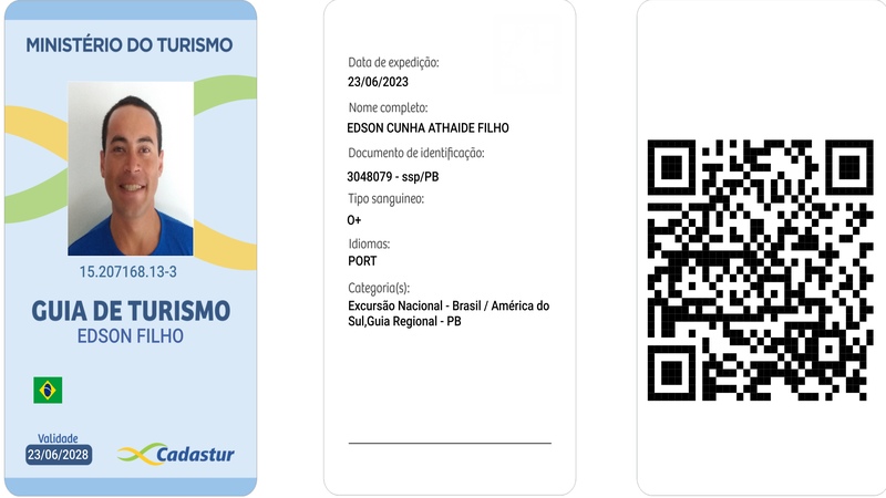 cópia do crachá oficial da Guia de Turismo Edson Filho
