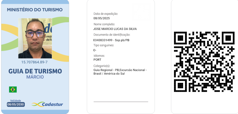cópia do crachá oficial da Guia de Turismo Marcio 