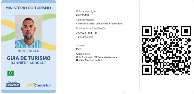 cópia do crachá oficial da Guia de Turismo Ranniere 