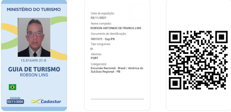 cópia do crachá oficial da Guia de Turismo Robson Lins 