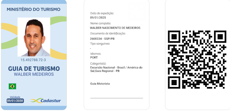 cópia do crachá oficial do Guia de Turismo Walber