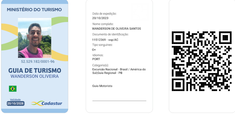 cópia do crachá oficial do Guia de Turismo Wanderson  