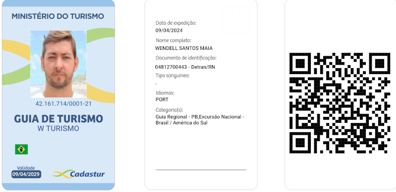 cópia do crachá oficial do Guia de Turismo Wendel l 