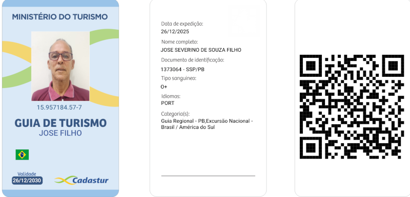 reprodução do crachá virtual do guia josé filho